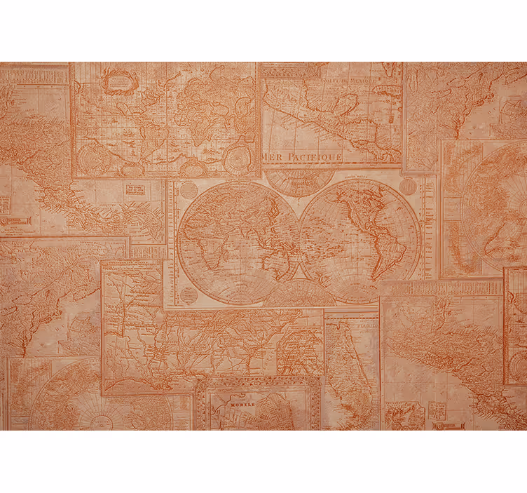Cortina roller mapamundi mapa físico vintage - TenVinilo