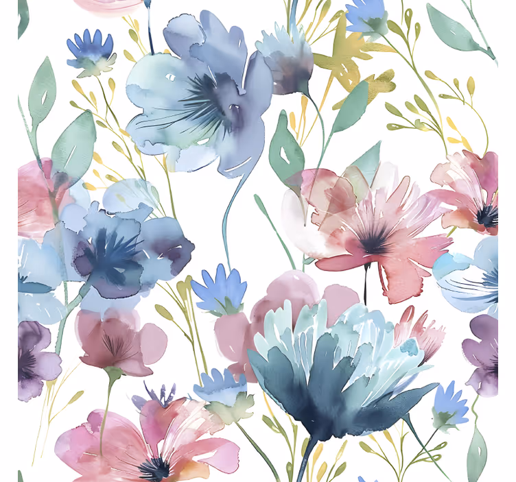 Cortina roller floral flores silvestres en verano - TenVinilo
