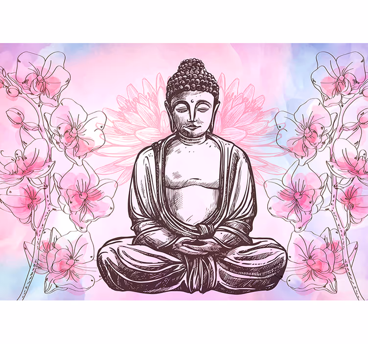 Cortina roller zen buda armonía floral - TenVinilo