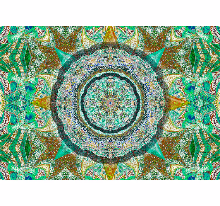 Cortina roller zen mandala fantasía esmeralda - TenVinilo