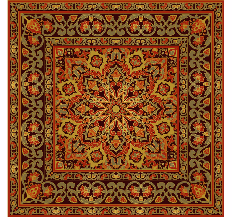 Cortina roller marrón efecto mandala persa cocina - TenVinilo