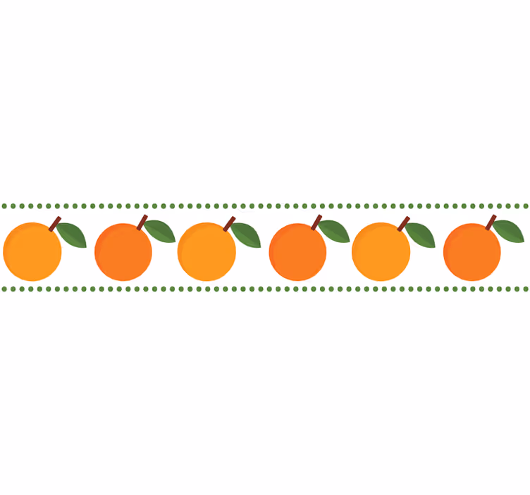 Cortina roller naranja borde elegante de naranjas - TenVinilo