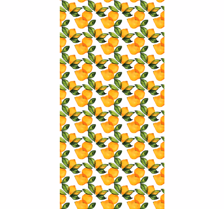 Cortina roller naranja estilo mediterráneo limón - TenVinilo
