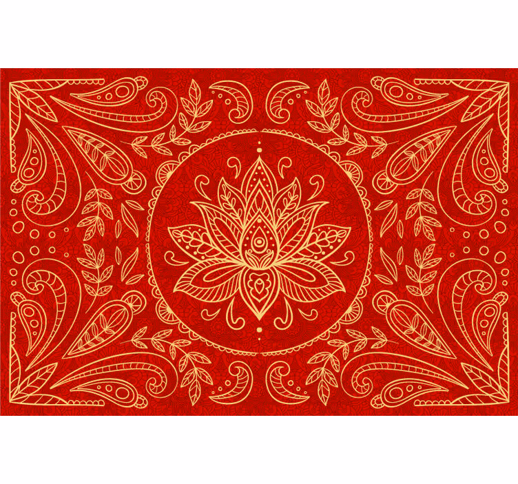 Cortina roller roja diseño mandala vintage - TenVinilo