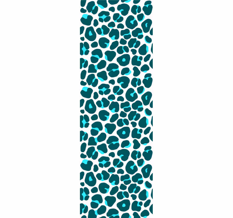 Cortina roller juvenil patrón de leopardo neón azul y negro - TenVinilo