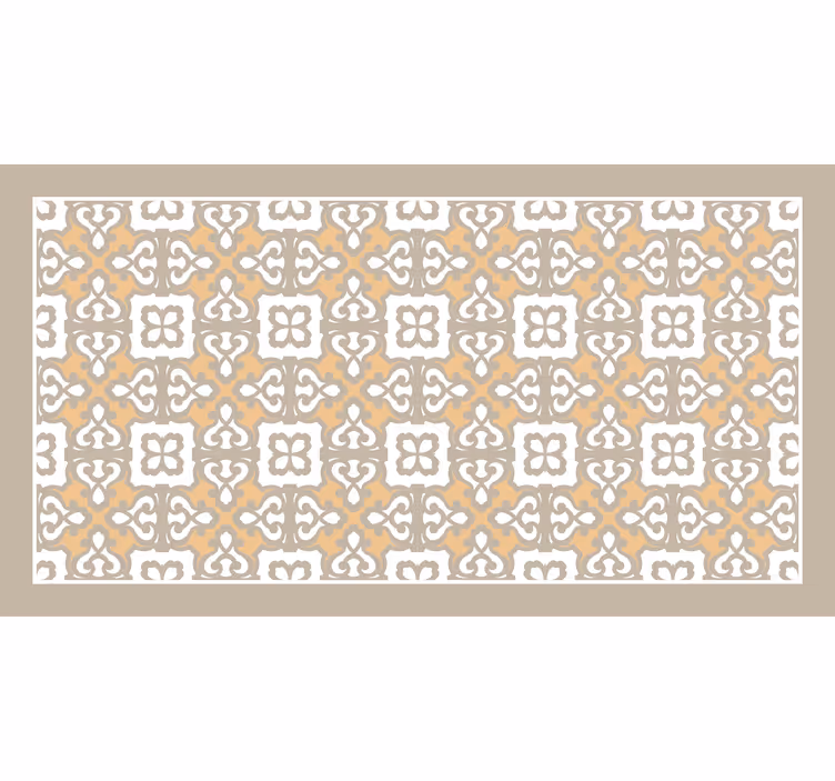 Cortina roller baño patrón de flores beige y gris - TenVinilo