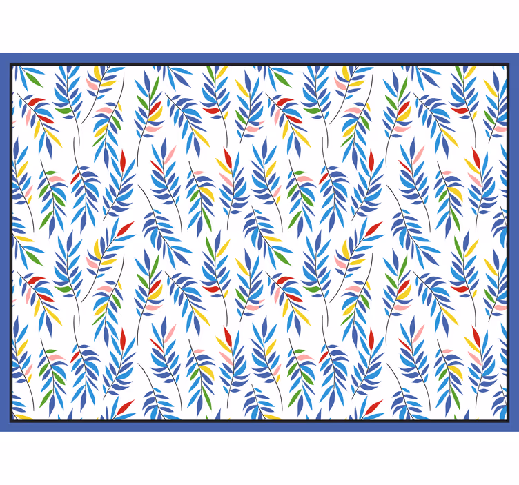 Cortina roller baño mosaico multicolor hojas pequeñas - TenVinilo