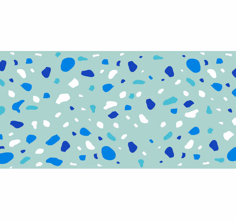 Cortina roller baño tonos azules terrazzo - TenVinilo