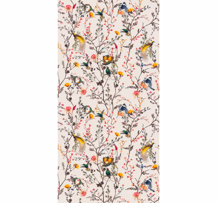 Cortina roller clásico diseño floral naturalista - TenVinilo