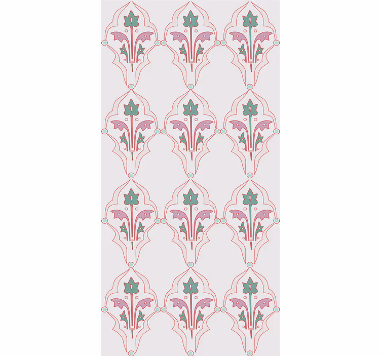 Cortina roller clásico diseño floral formalizado - TenVinilo