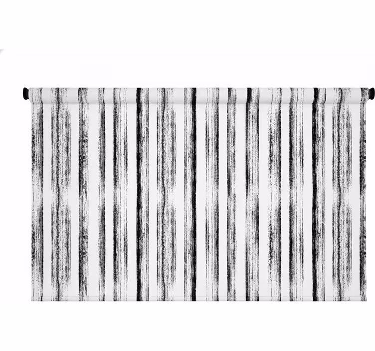 Cortina roller pasillo en blanco y negro nórdico - TenVinilo