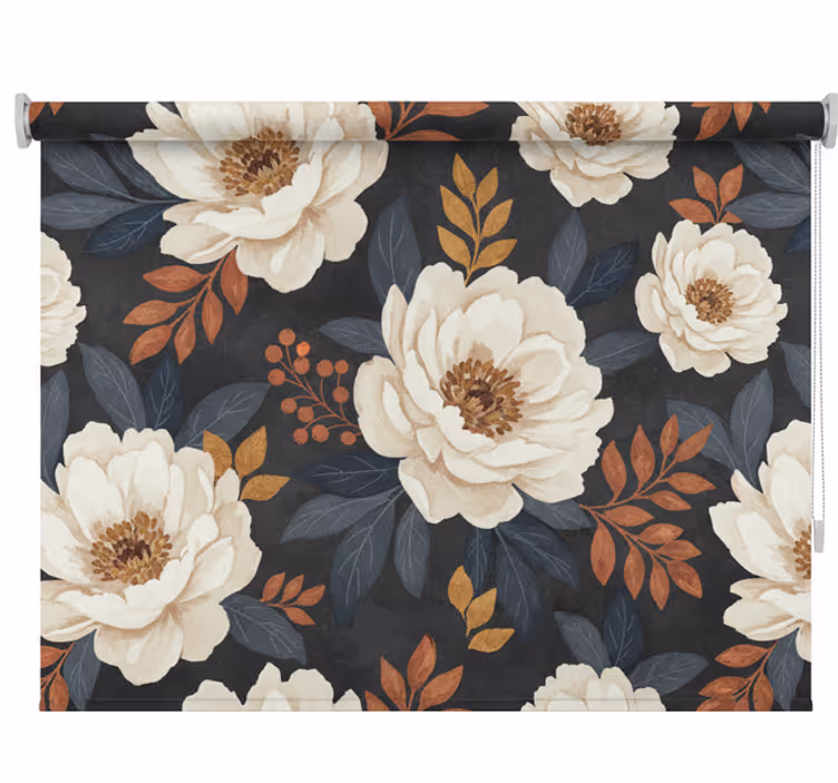 Cortina roller balcón diseño clásico de flores - TenVinilo