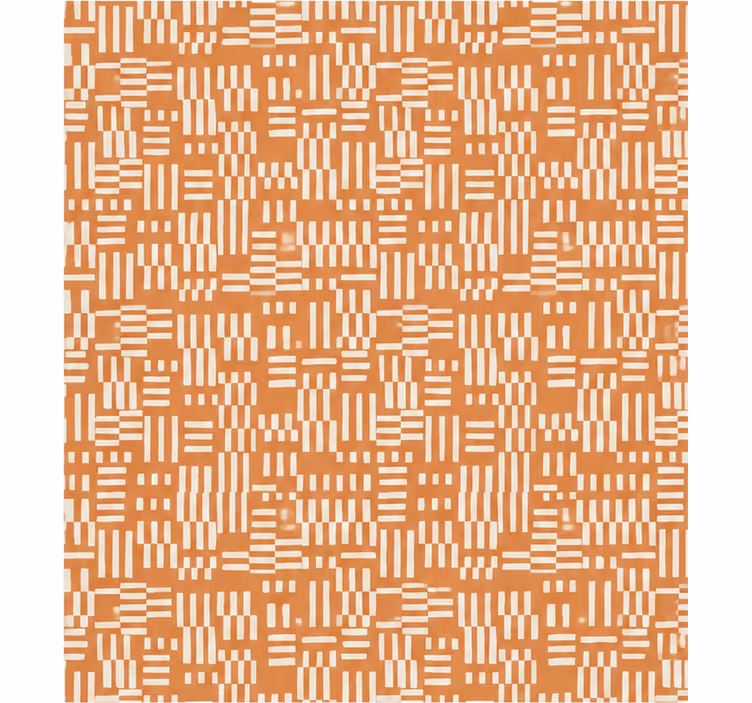 Cortina roller naranja con patrón de tiras de pino - TenVinilo