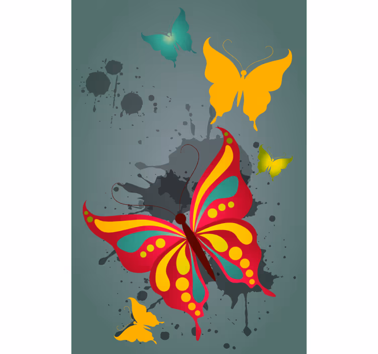 Cortina roller mariposas chapoteo vibrante - TenVinilo
