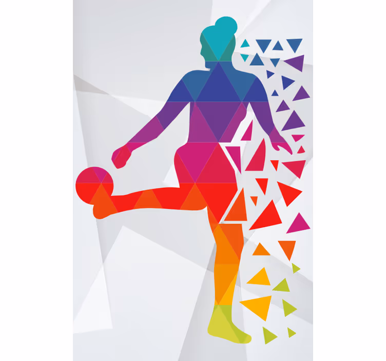 Cortina roller deportes jugador de fútbol geométrico - TenVinilo