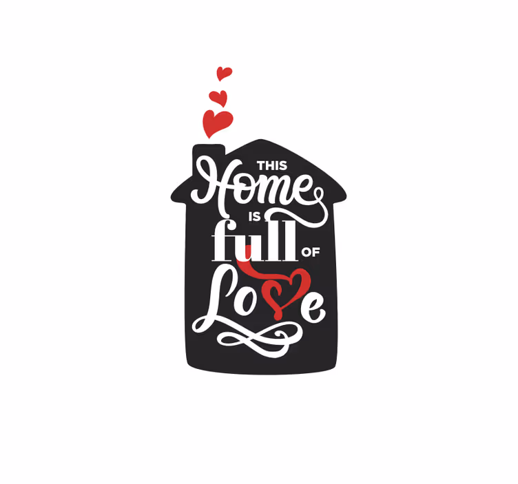 Cortina roller romántica hogar lleno de signo de amor - TenVinilo