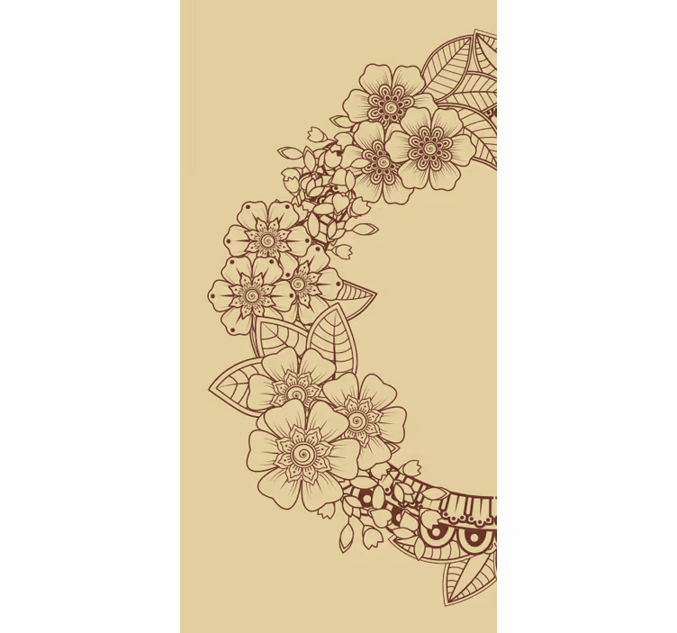Estor elegante Circulo de mandala con flores - TenVinilo