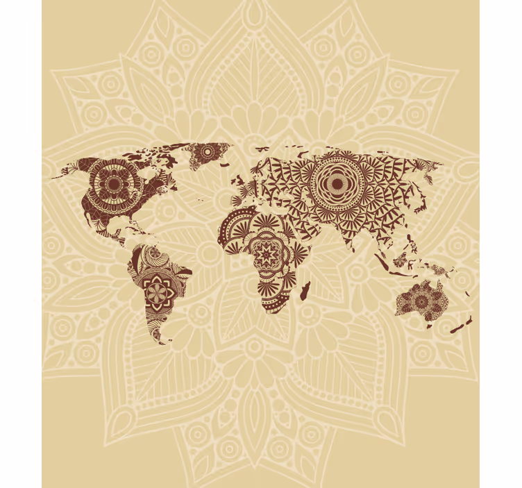 Cortina roller mapamundi tapiz del mundo mandala - TenVinilo