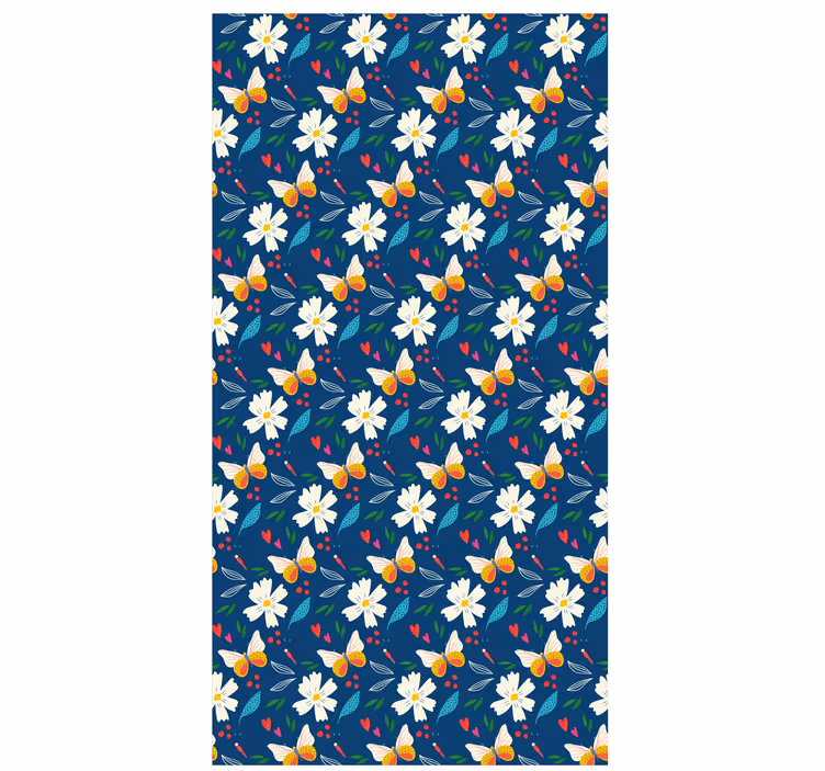 Cortina roller flores diseño de patrón floral - TenVinilo