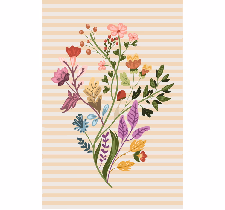 Cortina roller flores arreglo floral - TenVinilo