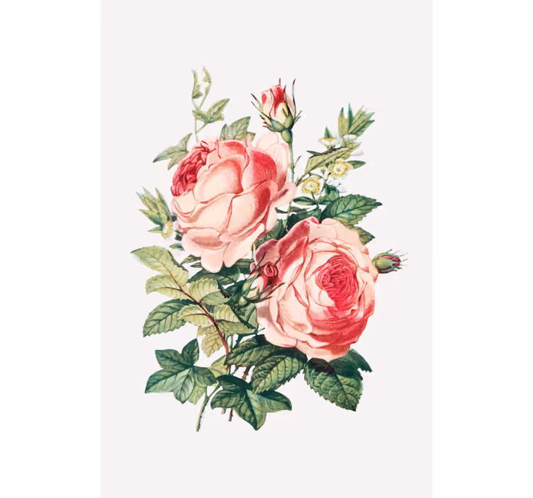 Cortina roller flores capullos de rosa románticos - TenVinilo