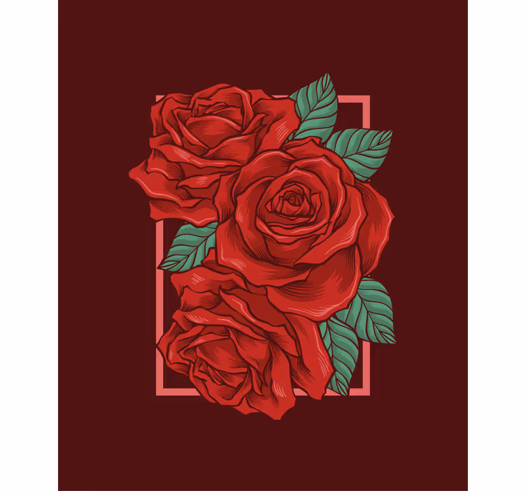 Cortina roller flores rosas rojas elegantes - TenVinilo
