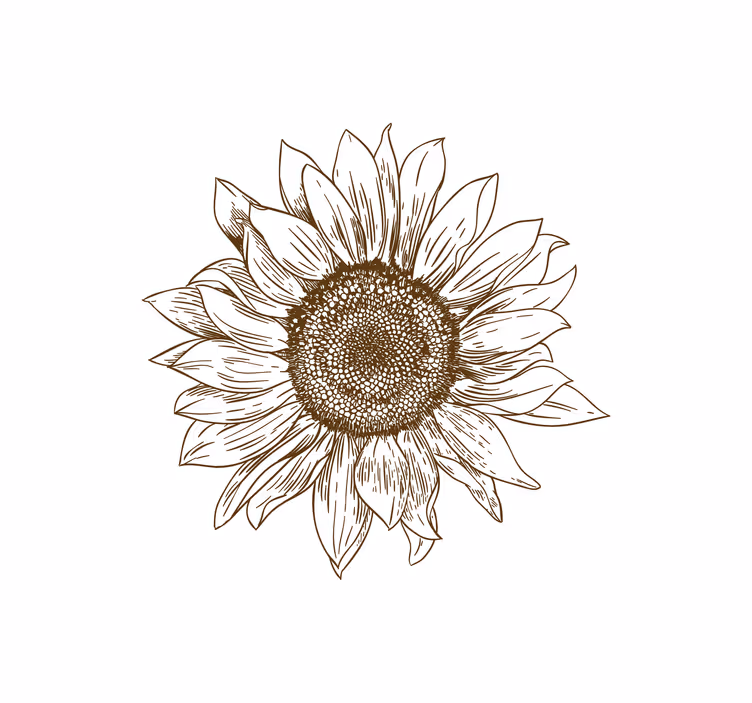 Estor floral Ilustración gran girasol - TenVinilo