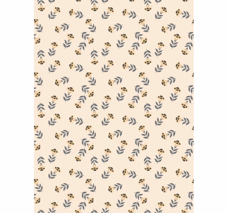 Cortina roller flores patrón minimalista beige - TenVinilo