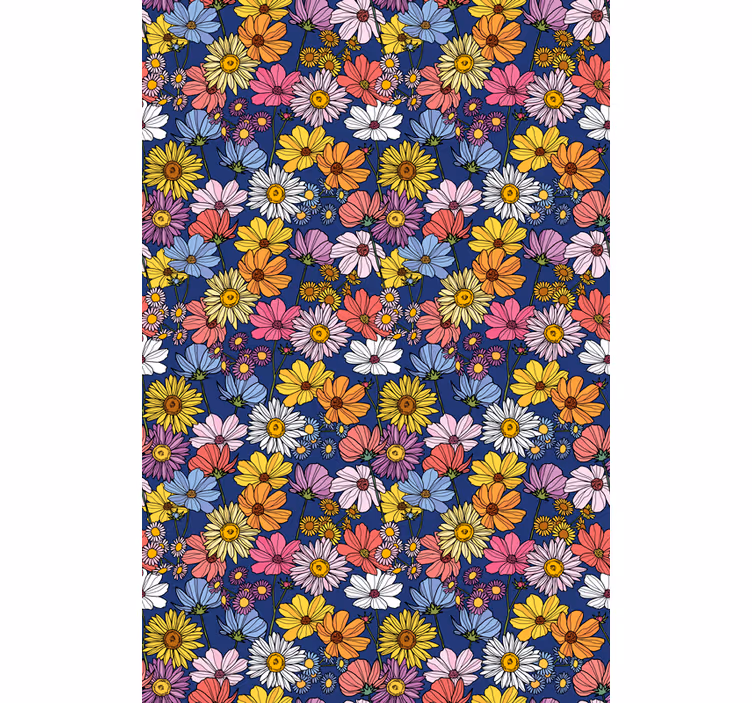Cortina roller flores arreglo primaveral colorido - TenVinilo