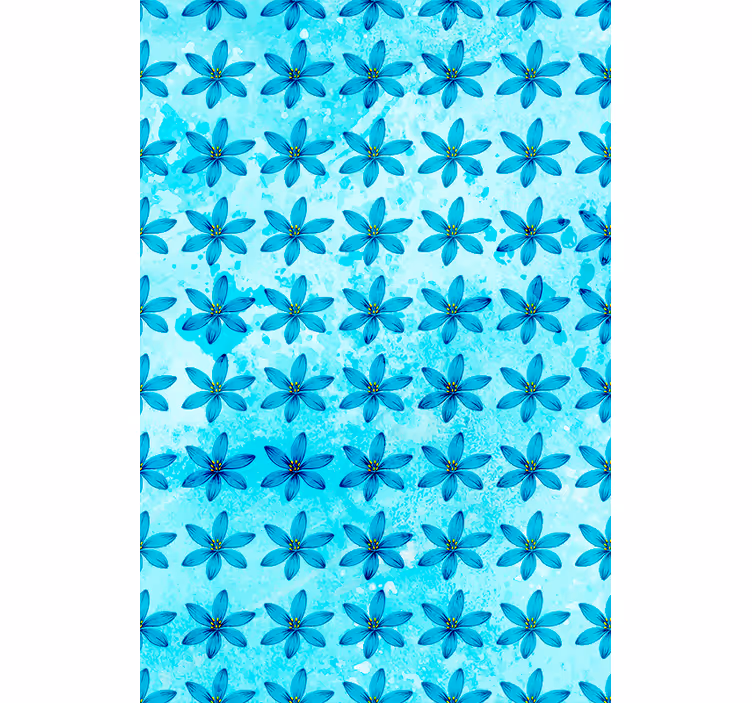 Cortina roller flores hermosas flores azules - TenVinilo