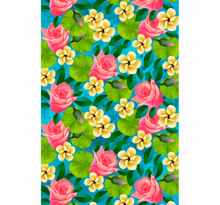 Cortina roller flores flores vibrantes - TenVinilo