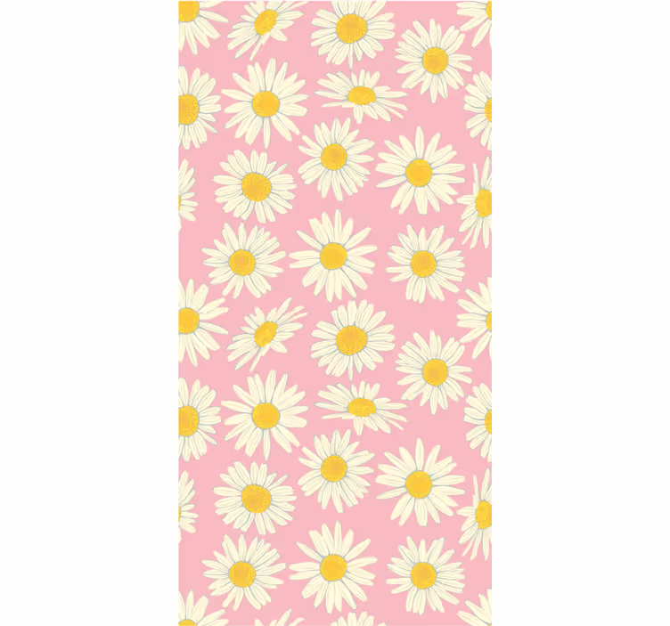 Cortina roller flores patrón de margaritas en flor - TenVinilo