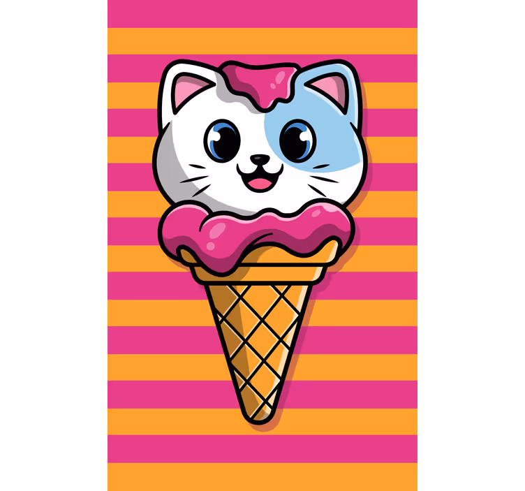 Cortina roller animales helado de gato - TenVinilo