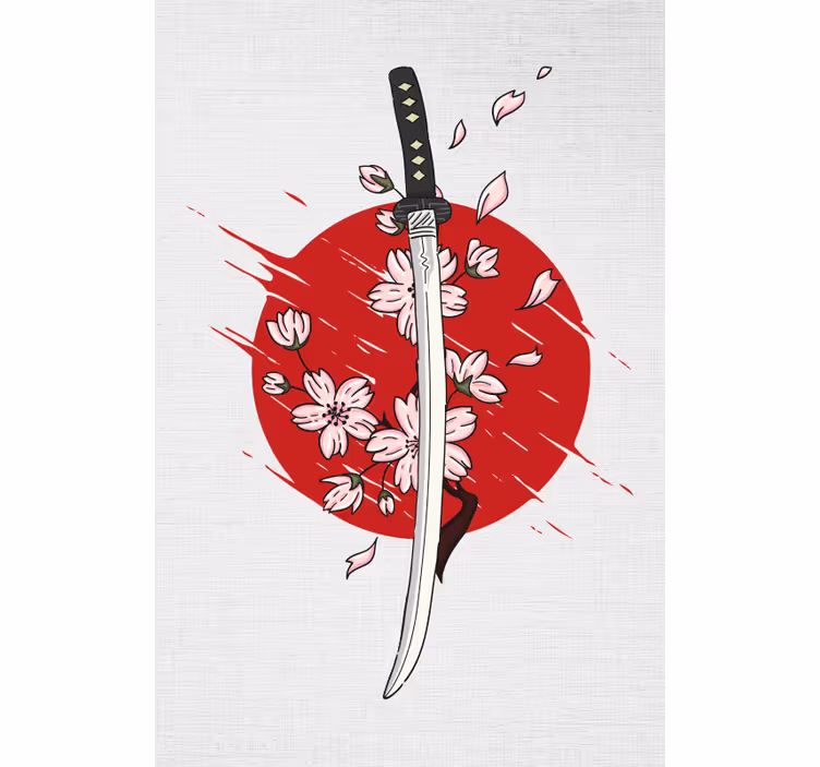 Estor original Espada japonesa y sakura - TenVinilo