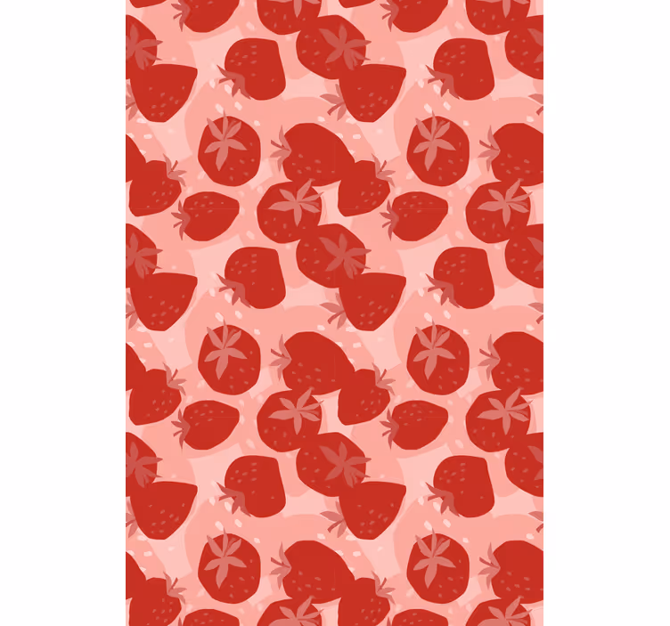 Estor frutas Fresas rojas sin costura abstractas - TenVinilo