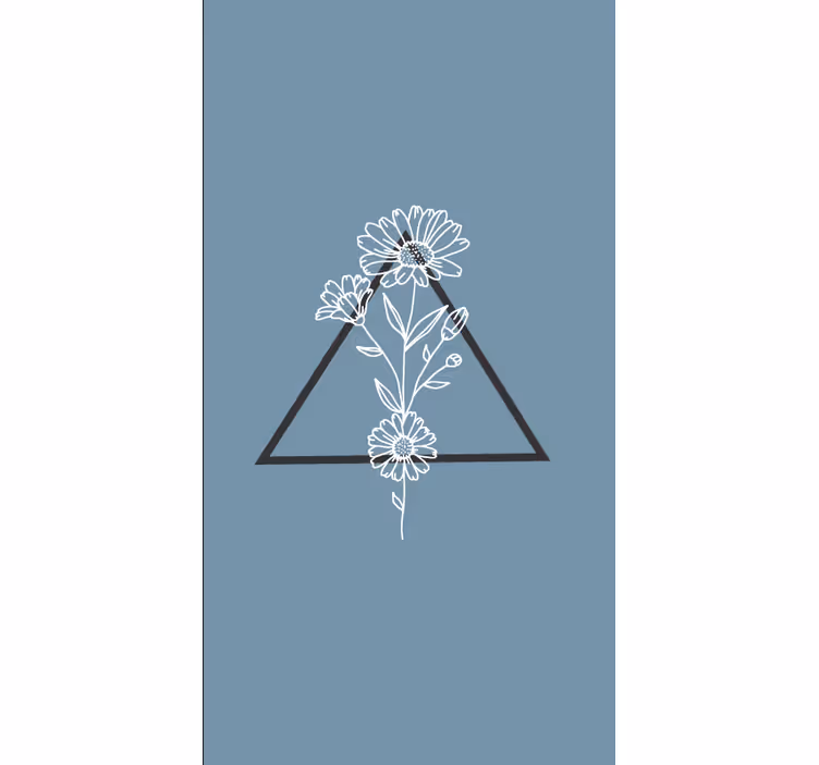 Cortina roller flores elegante motivo triangular - TenVinilo
