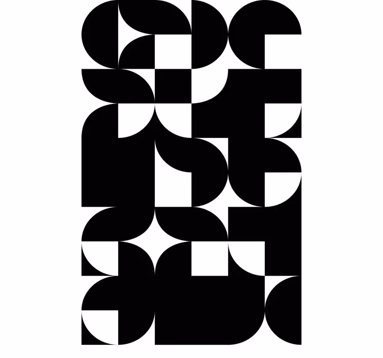 Estor dibujos Abstracto blanco y negro - TenVinilo