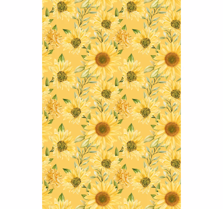 Cortina roller flores patrón de jardín de girasoles - TenVinilo
