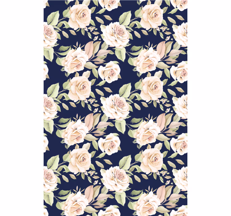 Cortina roller flores patrón floral de rosas - TenVinilo