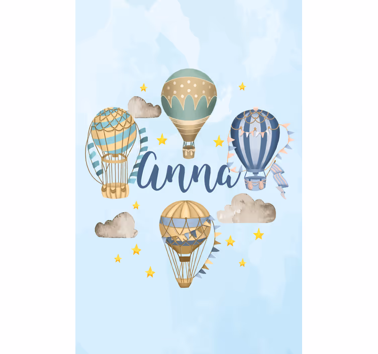 Cortina roller personalizable globos aerostáticos con nombre - TenVinilo