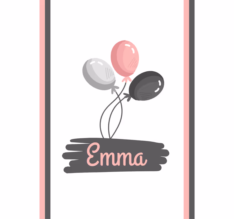 Cortina roller infantil globos con nombre - TenVinilo