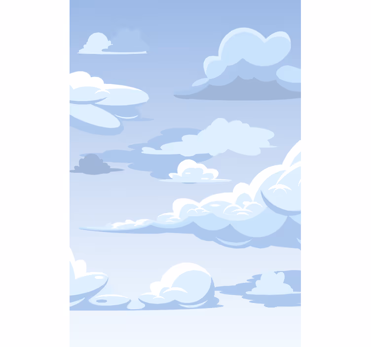 Cortina roller nubes motivo de dibujo azul - TenVinilo