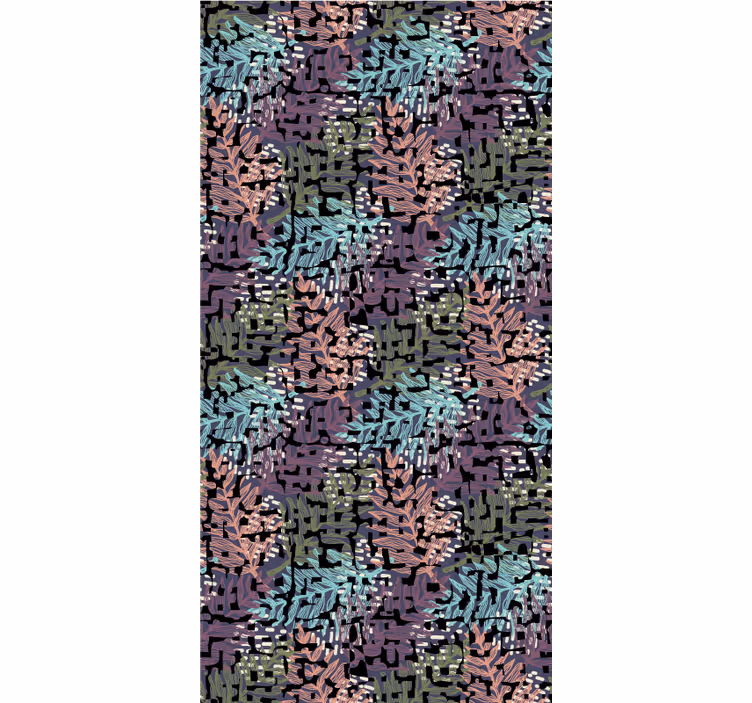 Cortina roller flores diseño con estampado de follaje - TenVinilo