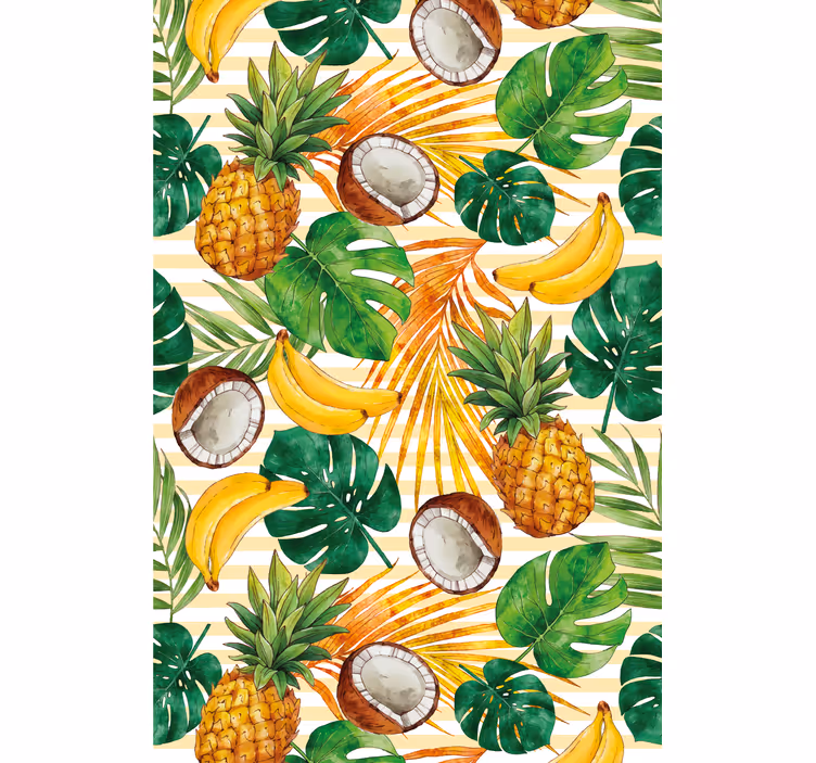 Cortina roller cocina diseño de frutas tropicales - TenVinilo