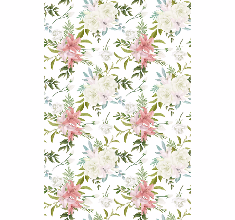 Cortina roller elegante arreglo floral sencillo - TenVinilo