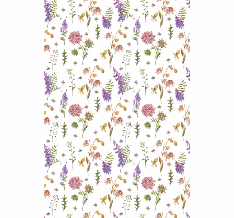 Cortina roller flores tema de jardín floral - TenVinilo
