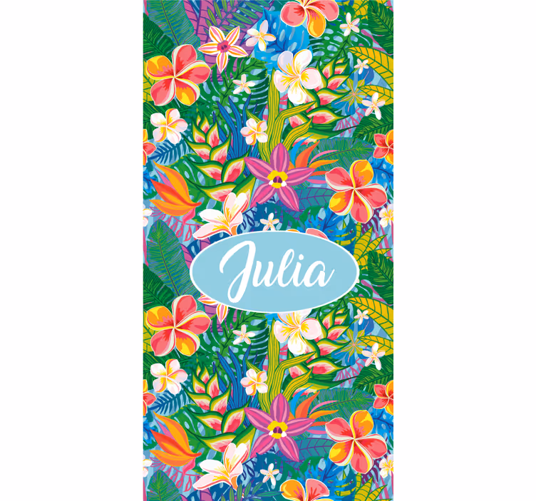Cortina roller flores arreglo floral tropical - TenVinilo