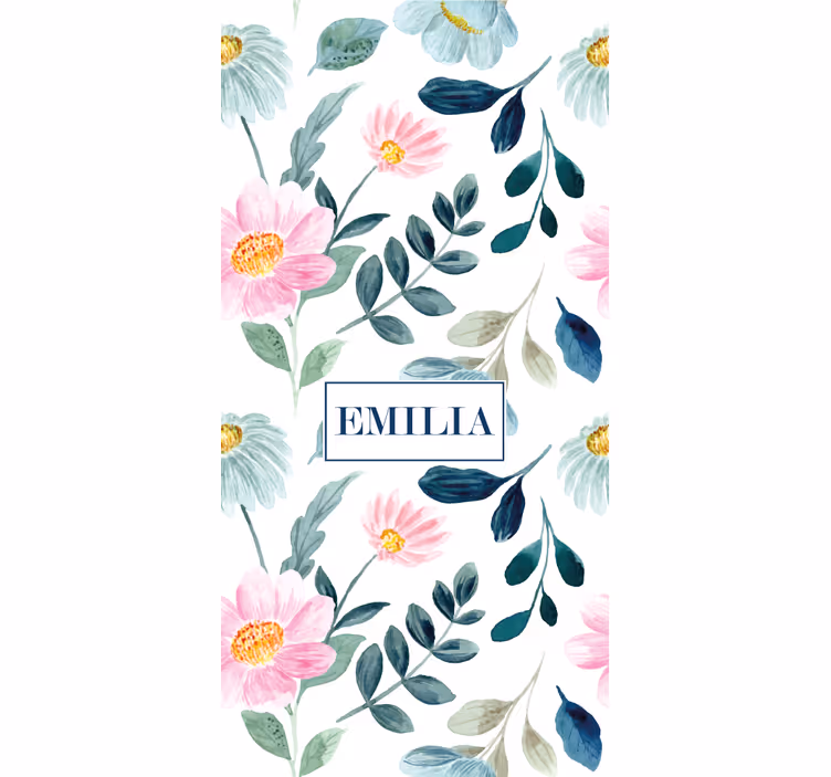 Cortina roller flores flor floral con nombre - TenVinilo