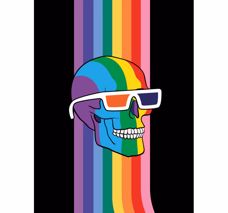 Cortina roller geek gafas de sol con calaveras de arcoiris - TenVinilo