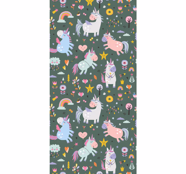 Cortina roller animales patrones de unicornio de fantasía - TenVinilo